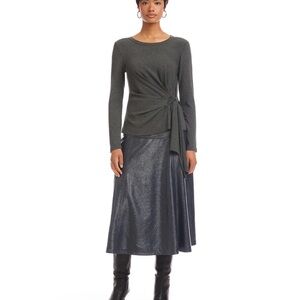 1520- ADDY SIDE KNOT TOP | CHARCOAL